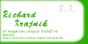 richard krajnik business card